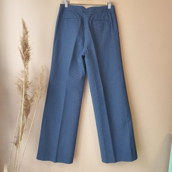 BCBGMaxAzria Y2K Pinstripe Power Business Pant Suit in Muted Navy Blue - Picture 7 of 15